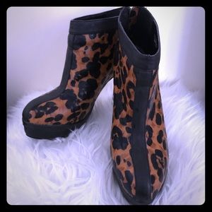 Leopard print booties